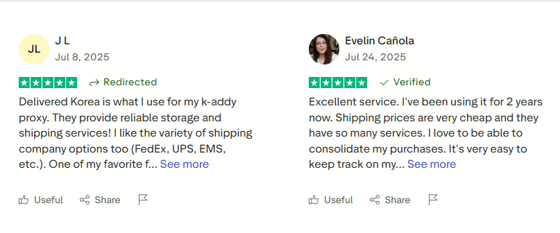 DK shipping customer review