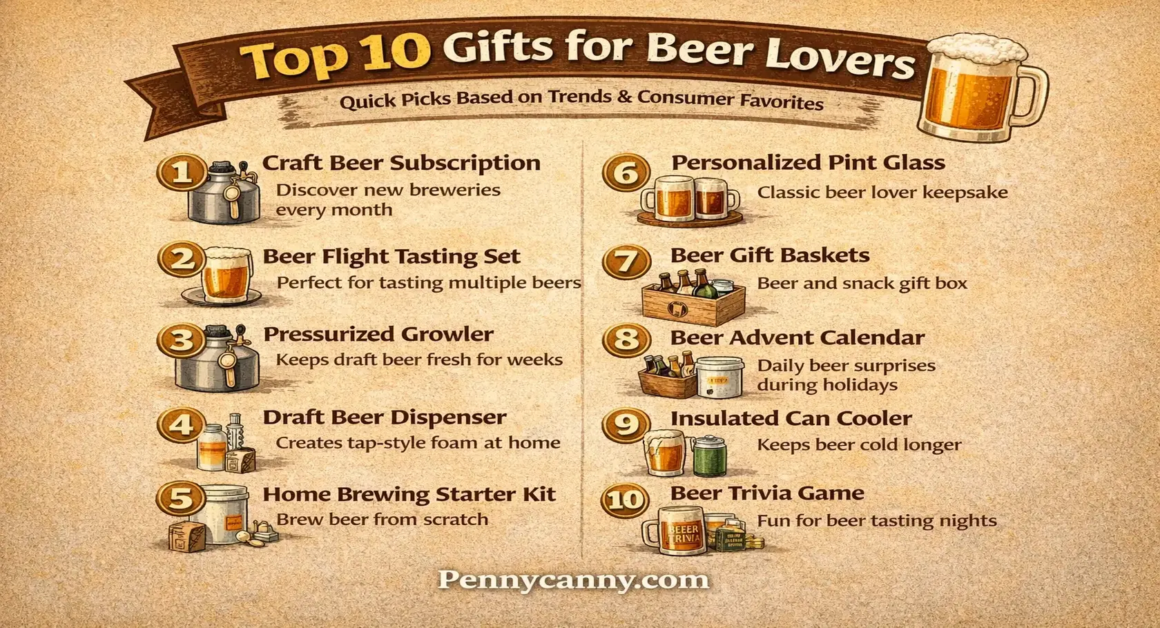 top 10 gifts for beer lovers - ideas